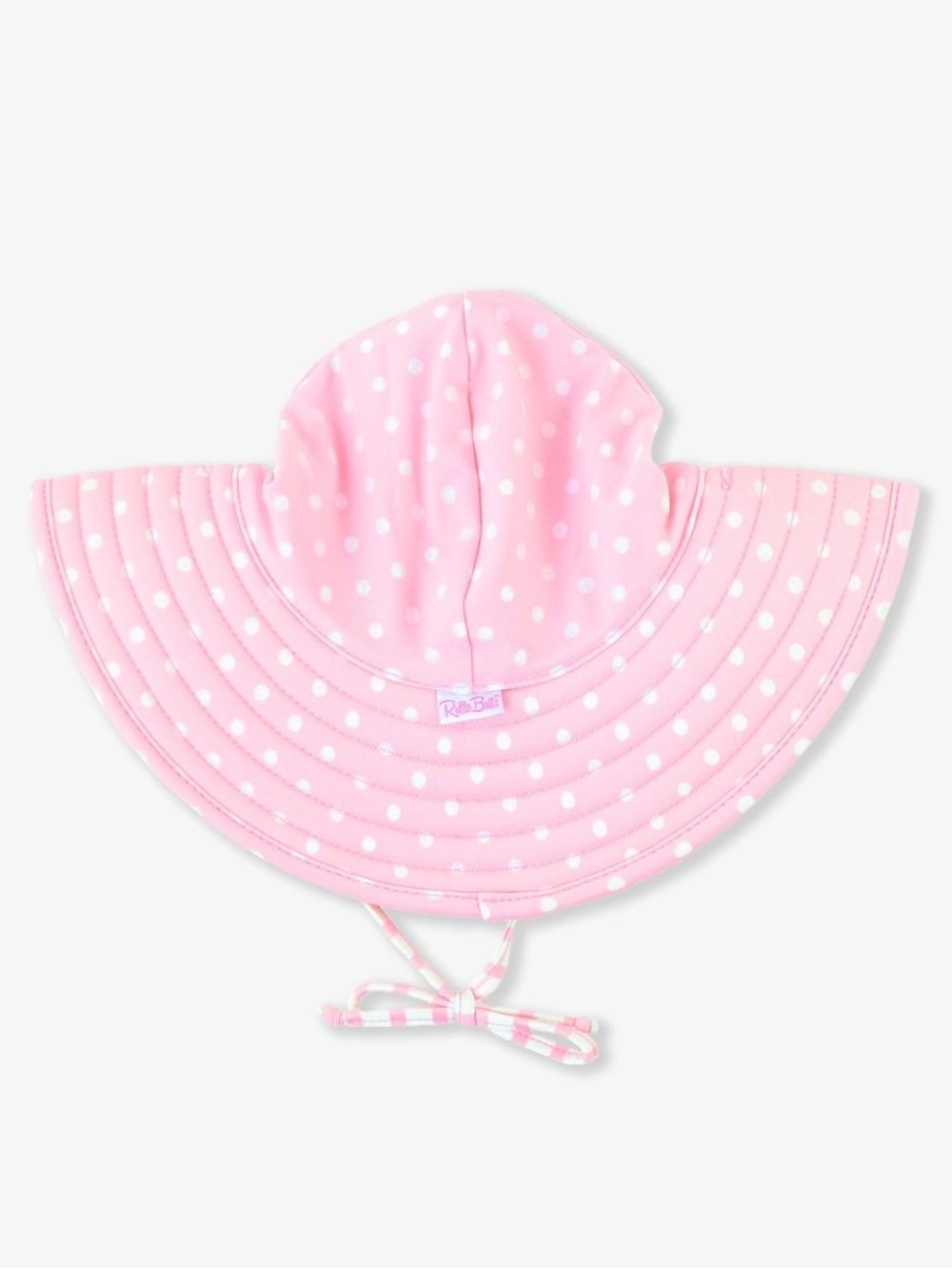 Ruffle Butts Pink and White Polka Dot Swim Hat